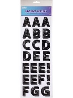 Royal Brites 3D Black Project Letter & Numbers Stickers, 2 in, 115 ct